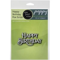 Poppystamps Metal Dies-Happy Birthday Poe Script