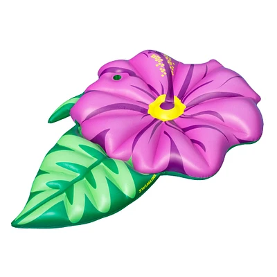 6ft. Inflatable Green & Pink Hibiscus Flower Pool Float
