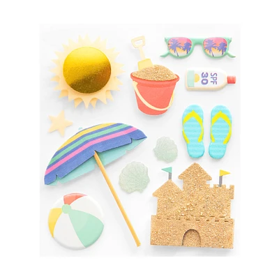 12 Pack: Sandcastle Puffy 3D Stickers by Recollections™