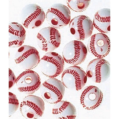 S&S® Worldwide Baseball Plastic Beads, 12mm