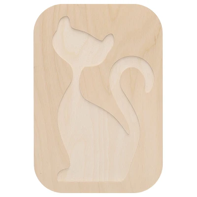 Leisure Arts® 12" Rectangle Cat Welled Wood Surface