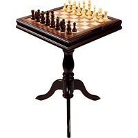 Toy Time Chess & Backgammon Pedestal End Table