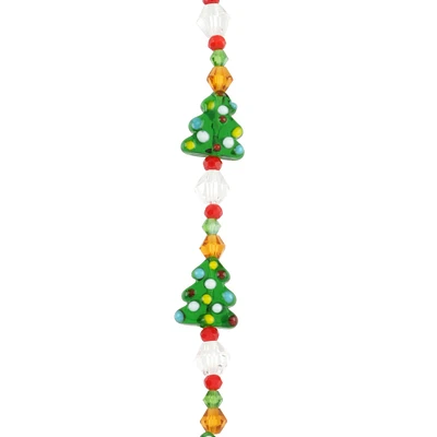 12 Pack: Christmas Tree Lampwork Glass Bead Mix by Bead Landing™