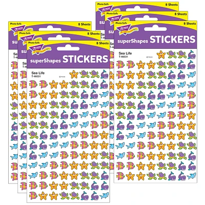 Trend Enterprises® superShapes Sea Life Stickers, 6 Packs of 800ct.
