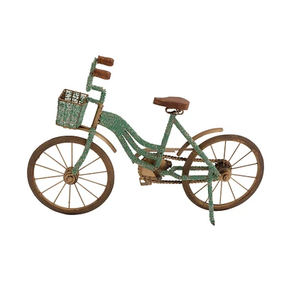 18" Green Metal Vintage Bicycle Sculpture
