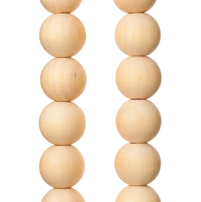 12 Pack: Natural Wooden Round Beads, 15mm by Bead Landing™