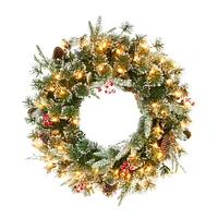 32" Pre-Lit Glittery Wreath