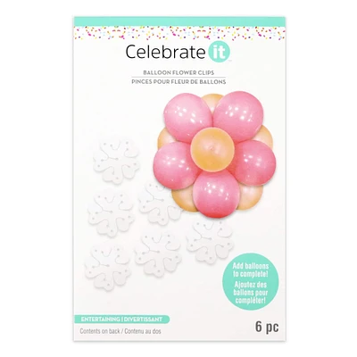 24 Packs: 6 ct. (144 total) Balloon Flower Clips by Celebrate It™