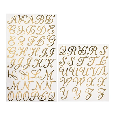 12 Packs: 62 ct. (744 total) Iron-On Gold Foil Letters by Make Market®