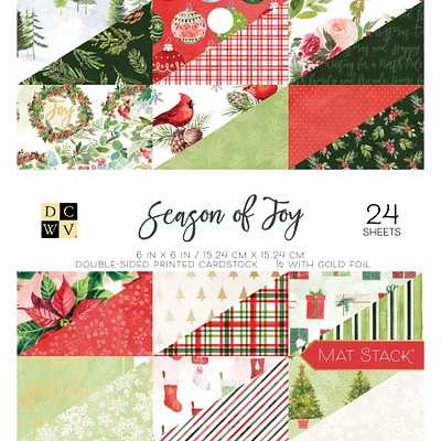 DCWV® Seasons of Joy Double-Sided Cardstock Mat Stack®, 6" x 6"