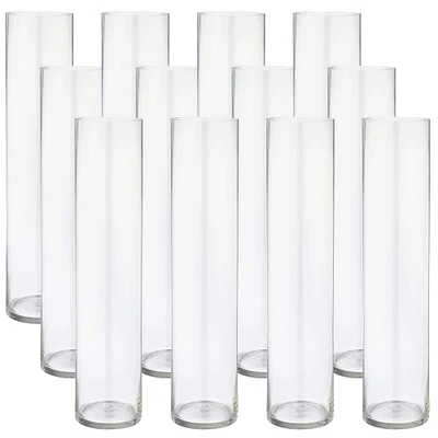 12 Pack: 18" Cylinder Glass Vase by Ashland™