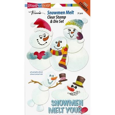 Stampendous® Fran's Snowmen Melt Clear Stamp & Die Set