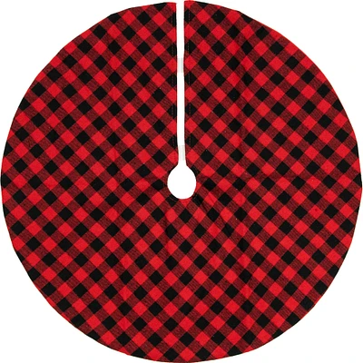 20" Red and Black Buffalo Plaid Mini Christmas Tree Skirt