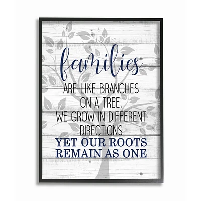 Stupell Industries Family Branches and Roots Phrase Tree Growth Inspiration Framed Wall Art