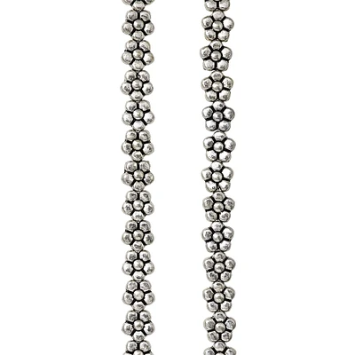 Silver Plated Flower Beads, 7mm by Bead Landing™