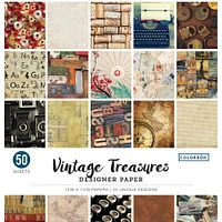 Colorbok® Vintage Treasures Designer Paper Pad, 12" x 12"