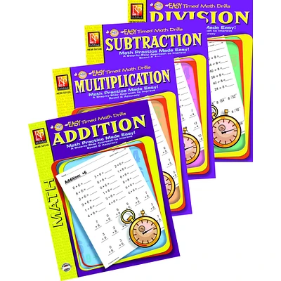 Remedia Publications Easy Timed Math Drills: 4 Book Set