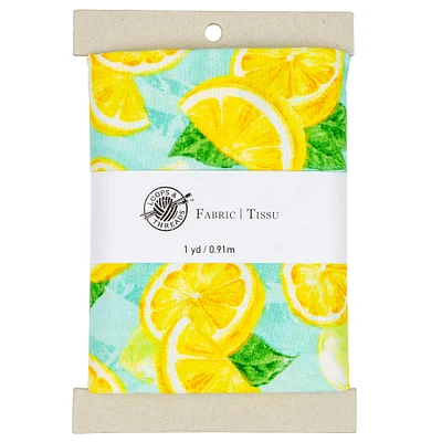 Blue & Yellow Lemon Cotton Fabric Bundle by Loops & Threads™