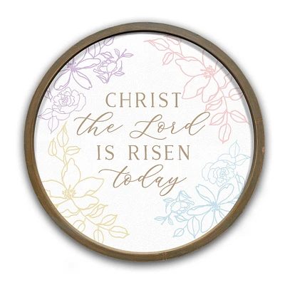 20" Christ the Lord Is Risen Wall Art in Round Frame