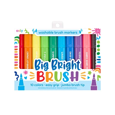 OOLY Big Bright Brush Easy Grip Jumbo Brush Tip Markers, 10ct.