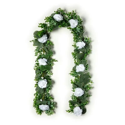 6ft. White Rose Foliage Garland by Ashland®