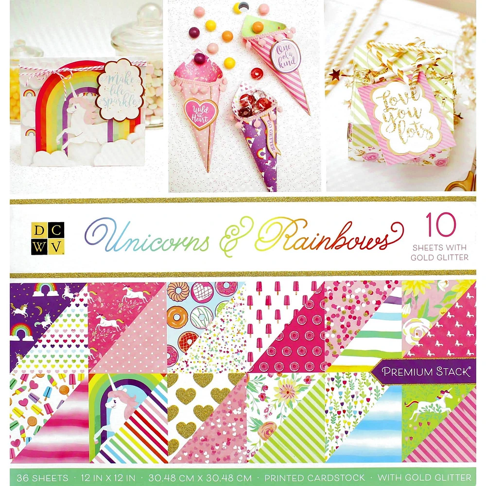 Dcwv® Unicorns & Rainbows 12" x 12" Cardstock Paper