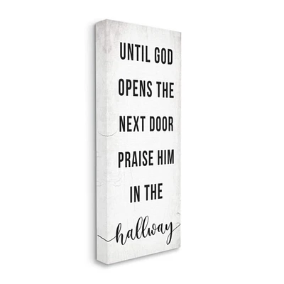 Stupell Industries Until God Opens the Door Phrase Faith Based Design Canvas Wall Art