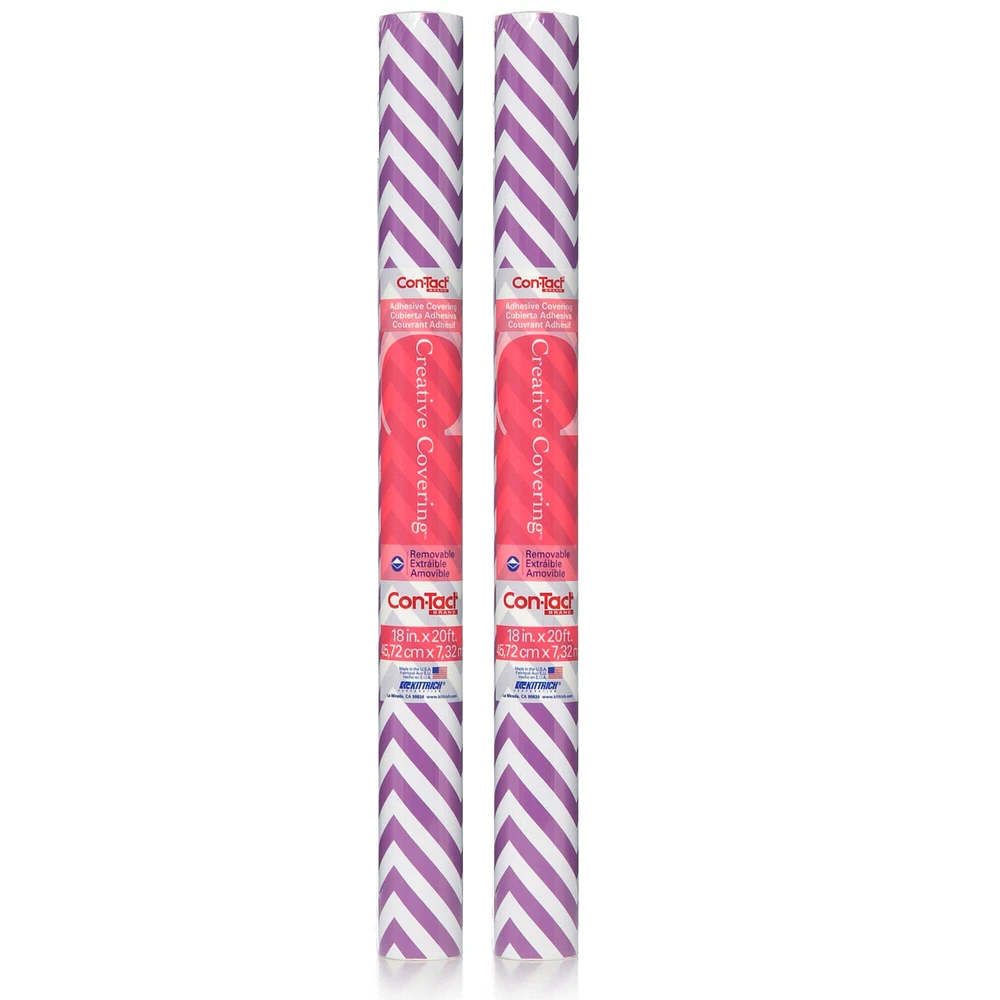 Con-Tact® Purple Chevron Adhesive Roll, 2ct.