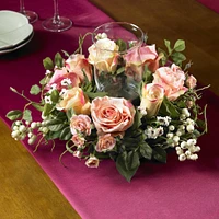 8.5" Rose Candelabrum Silk Flower Arrangement