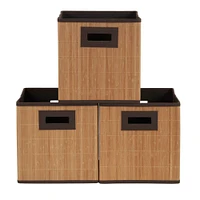 Household Essentials Woven Bamboo Storage Cube Basket Set