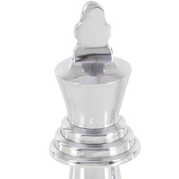 CosmoLiving by Cosmopolitan Silver Aluminum Traditional Chess Sculpture Set