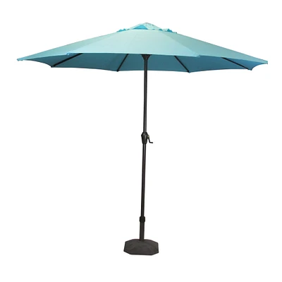 8ft. Turquoise Blue Outdoor Patio Market Umbrella with Hand Crank and Tilt