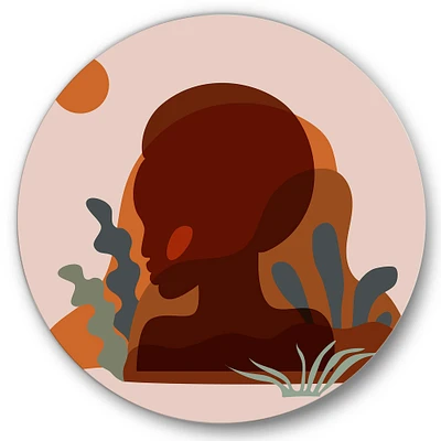 Designart - Minimal Silhouette Of Afro American Woman