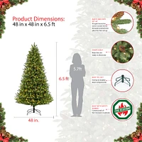 6.5ft. Pre-Lit Glacier Fir Artificial Christmas Tree, Clear Lights