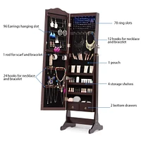 Chocolate Brown Vintage Upstanding Jewelry Armoire