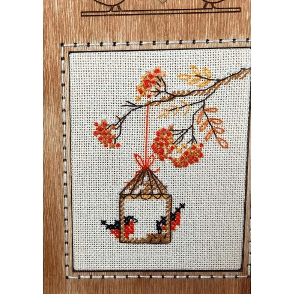 Neocraft Winter Lanterns Cross Stitch Kit with Wooden Frame