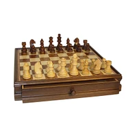 15" Walnut & Maple Drawer Chest Chess Set