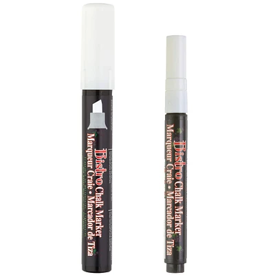 Marvy® Uchida Bistro Fine Point & Chisel Tip White Chalk Marker Set
