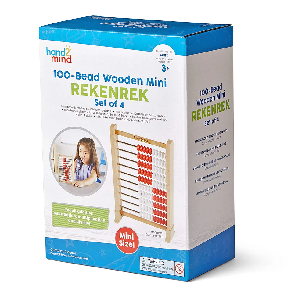 hand2mind® Mini 100-Bead Rekenrek, 25ct.