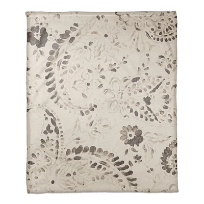 Vintage Paisley Coral Fleece Blanket