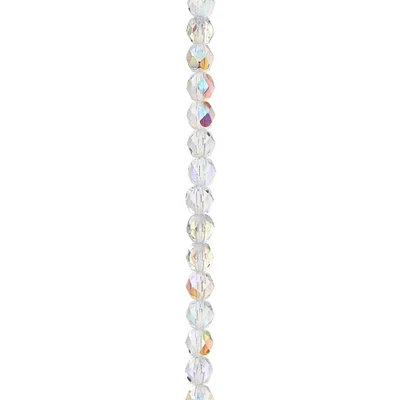 Crystal Aurora Borealis Czech Glass Faceted Round Beads, 6mm by Bead Landing™