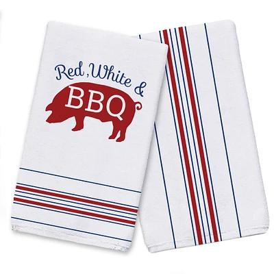 Red, White & BBQ Tea Towel Set