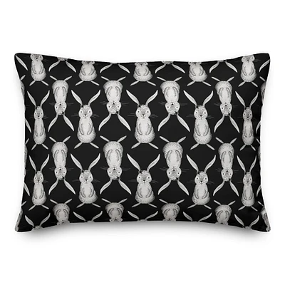 Modern Gray Bunnies Throw Pillow