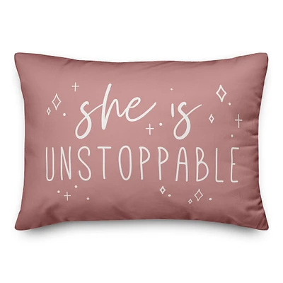 She Is Unstoppable 20" x 14" Throw Pillow