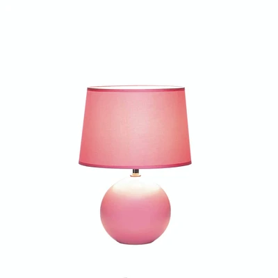 15.5'' Pink Round Base Table Lamp