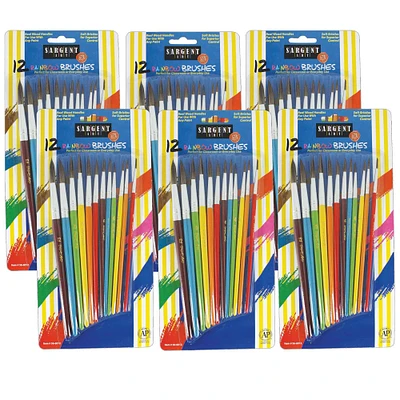 4 Packs: 6 Packs 12 ct. (288 total) Sargent Art® Rainbow Paint Brush Set