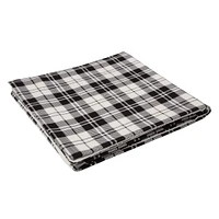 Glitzhome® Polar Fleece Black & White Plaid Reversible Duvet Cover