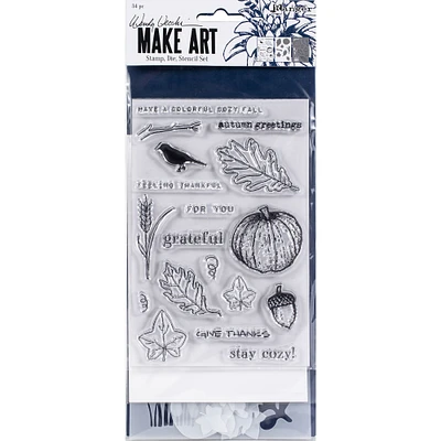 Wendy Vecchi Make Art Autumn Greetings Stamp, Die & Stencil Set