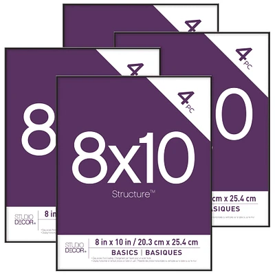 4 Pack Black 8" x 10" Frames, Basics by Studio Décor®