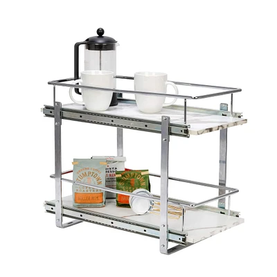 Household Essentials Glidez Marble 2-Tier Cabinet Organizer